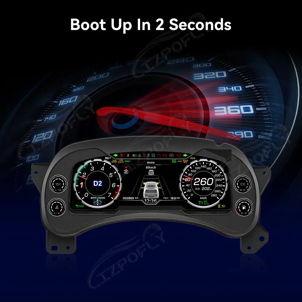 Car Dashboard For Cadillac Escalade/Chevrolet Tahoe/GMC Yukon 2001-2007 LCD Speedometer Digital Cluster Virtual Cockpit Panel