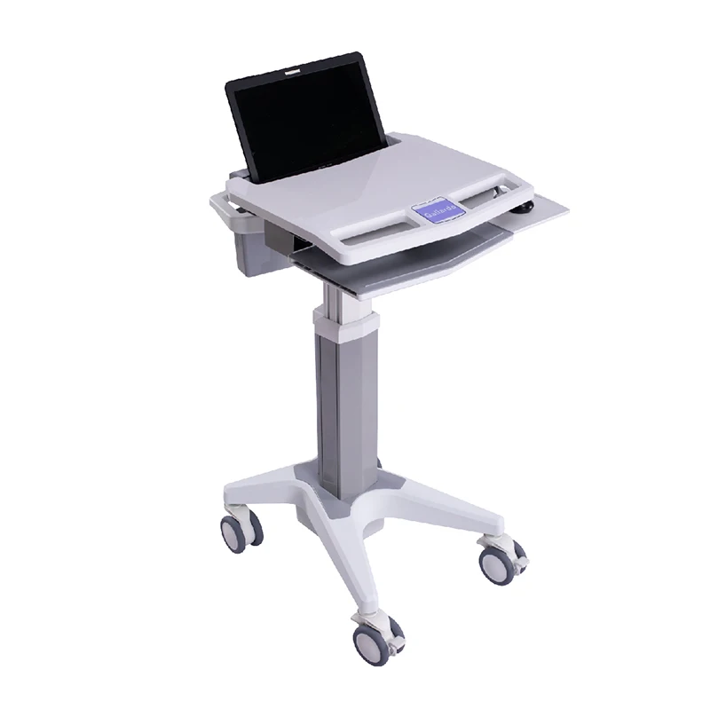 Mobile height adjustable medical laptop cart for hospital