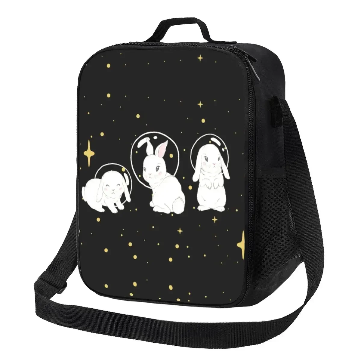 Cute Space Little Thermal Insulated Lunch Bag Rabbit Portable Lunch Container for Outdoor Camping Travel Bento Food Box