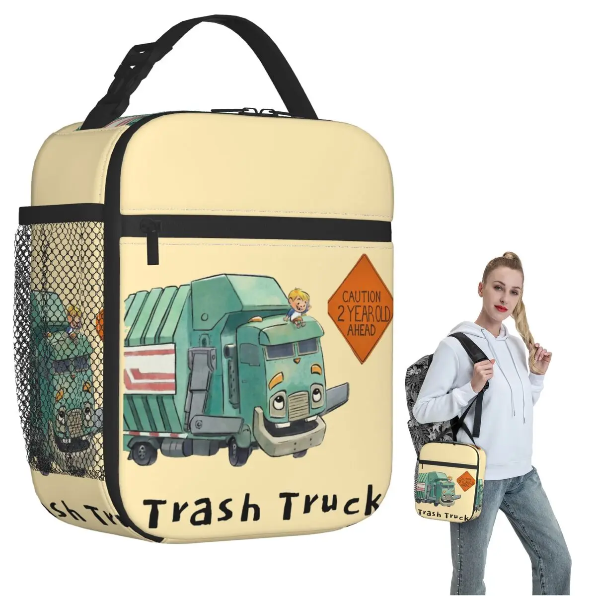 Trash Truck Cartoon Netflix Insulated Lunch Bag for Women Children Portable Food Boxes Thermal Lunch Box Tote