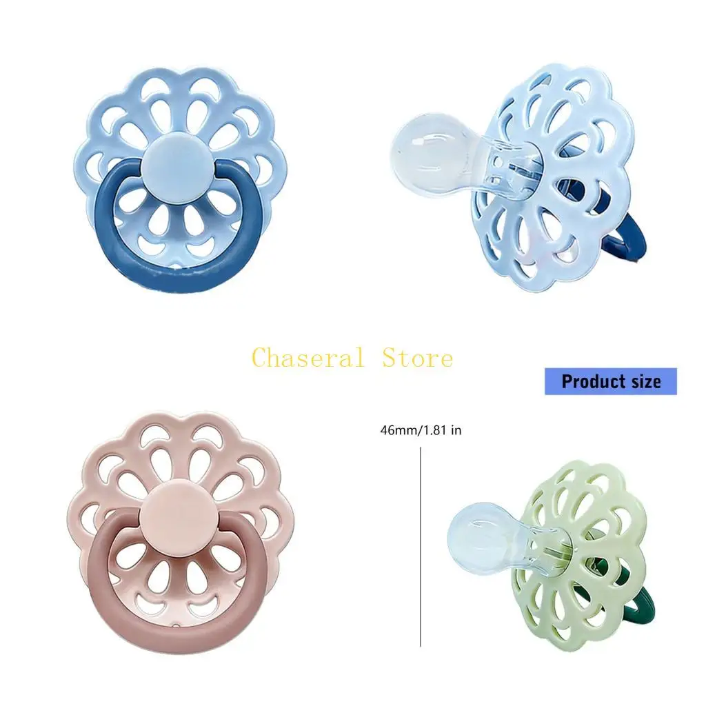 E7CE Gentle Infant Soothing Pacifier Feature Floral Bowknot Design Dummy Soother Pacifier