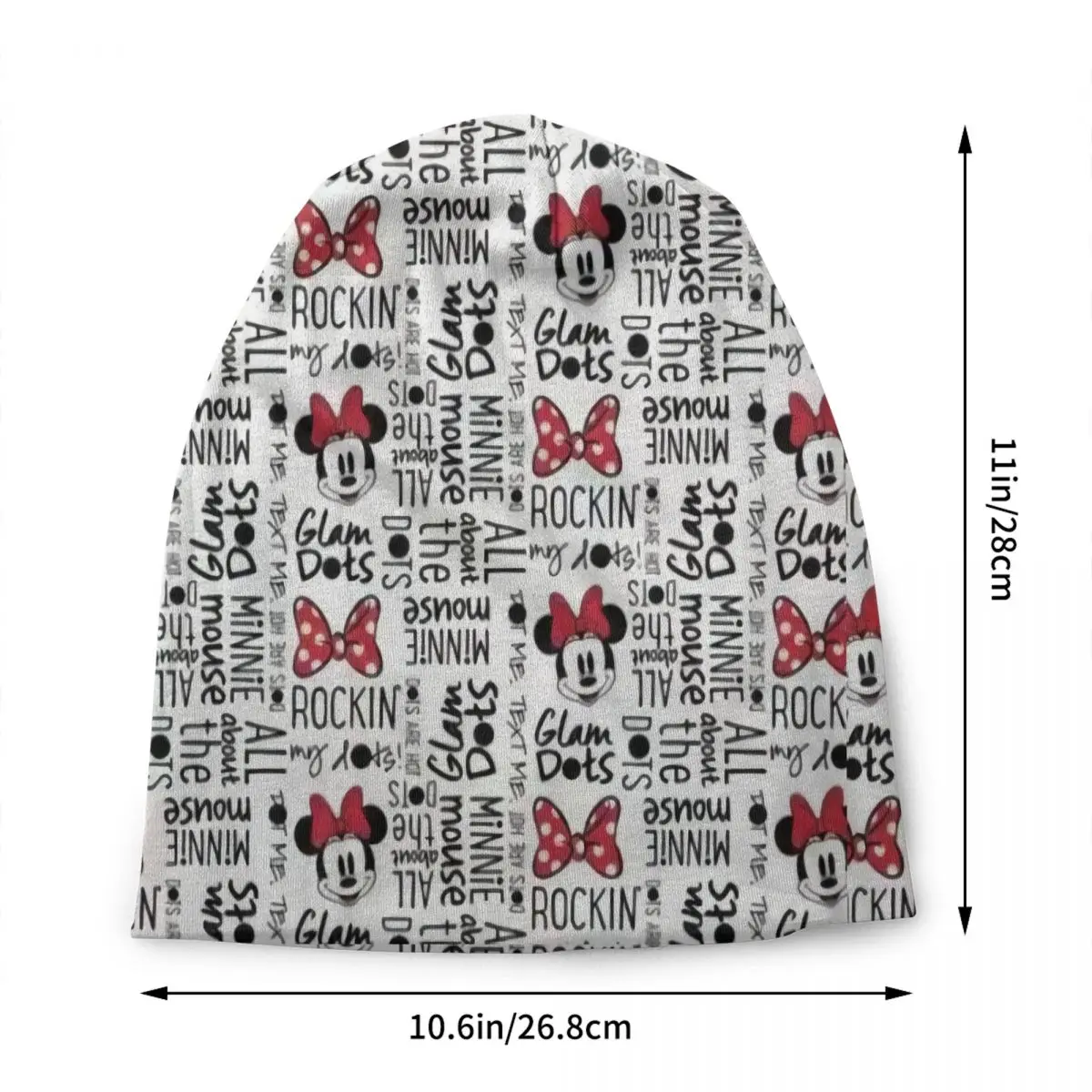 Custom Mickey Mouse Minnie Bows Cartoon Bonnet Hats Cool Knit Hat For Women Men Autumn Winter Warm Skullies Beanies Caps