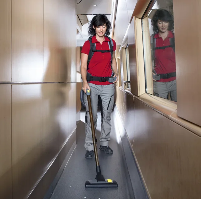 Stofafscheider Rugzak Stofzuigmachine met batterij voor vliegtuig