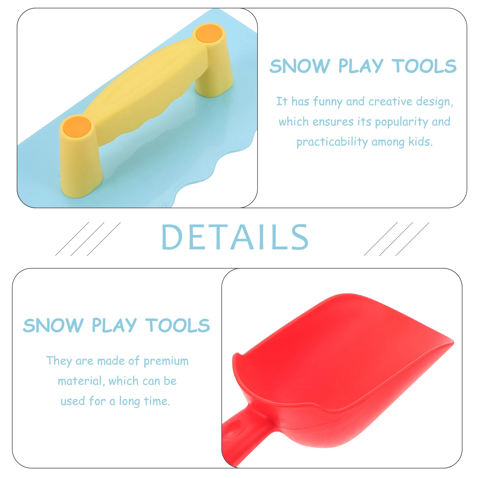 

1Set Snow Play Tools Durable Creative Snow Brick Maker Small Shovel for Kids Outdoor Sand Castle Mold