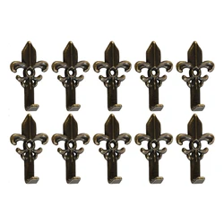 10Pcs Vintage Metal Hooks with Screws Wall Hanger Key Holder for Hanging Towel Clothes Hat Bag Bathroom Kitchen Room Fittings