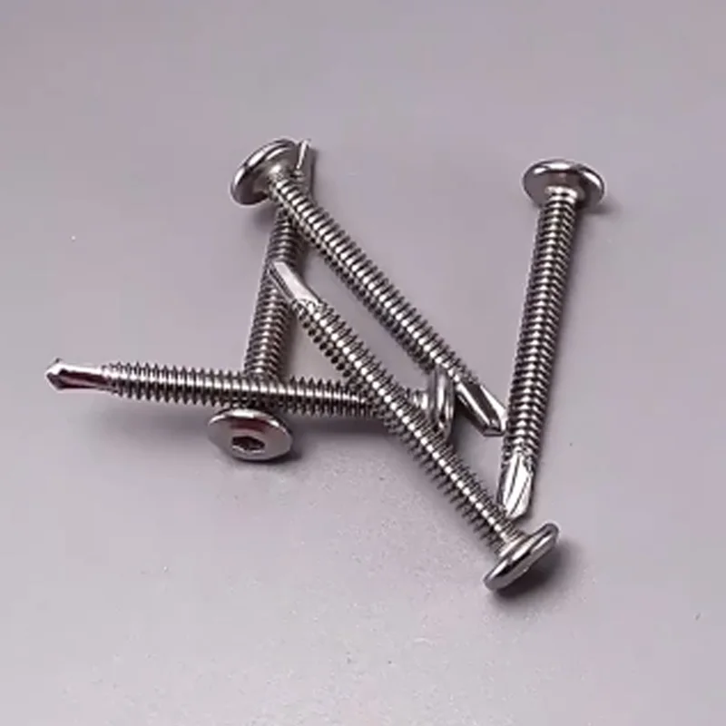 M5.2 M6.3 410 Stainless Steel Allen Self Drilling Screws Hex Hexagon Socket Flat Head Dovetail Guardrail Screw For Ironplate