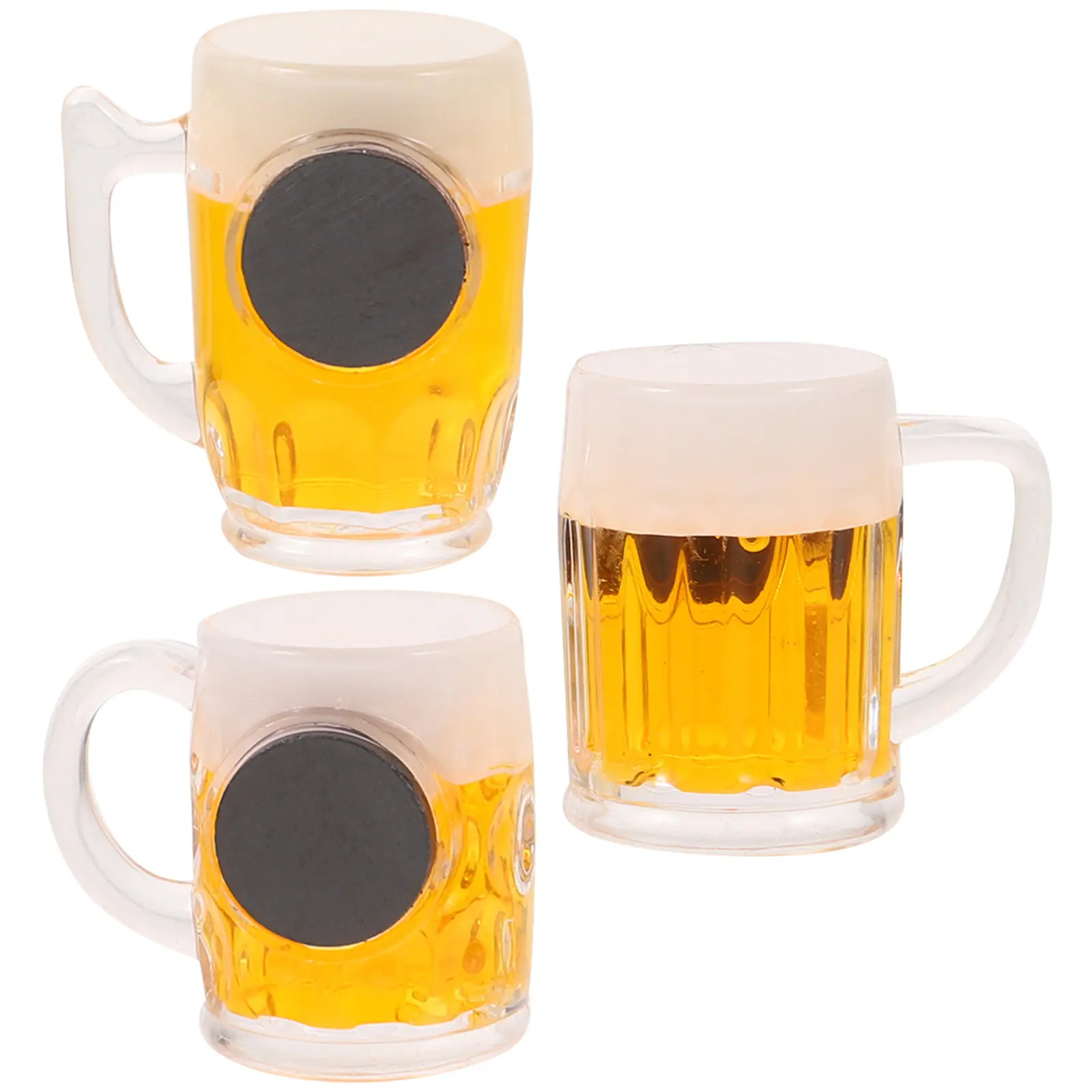 

3Pcs Reusable Plastic Fake Beer Cup Decorations Small Beer Mug Charms Perfect for DIY Jewelry Crafts Gifts Party Supplies