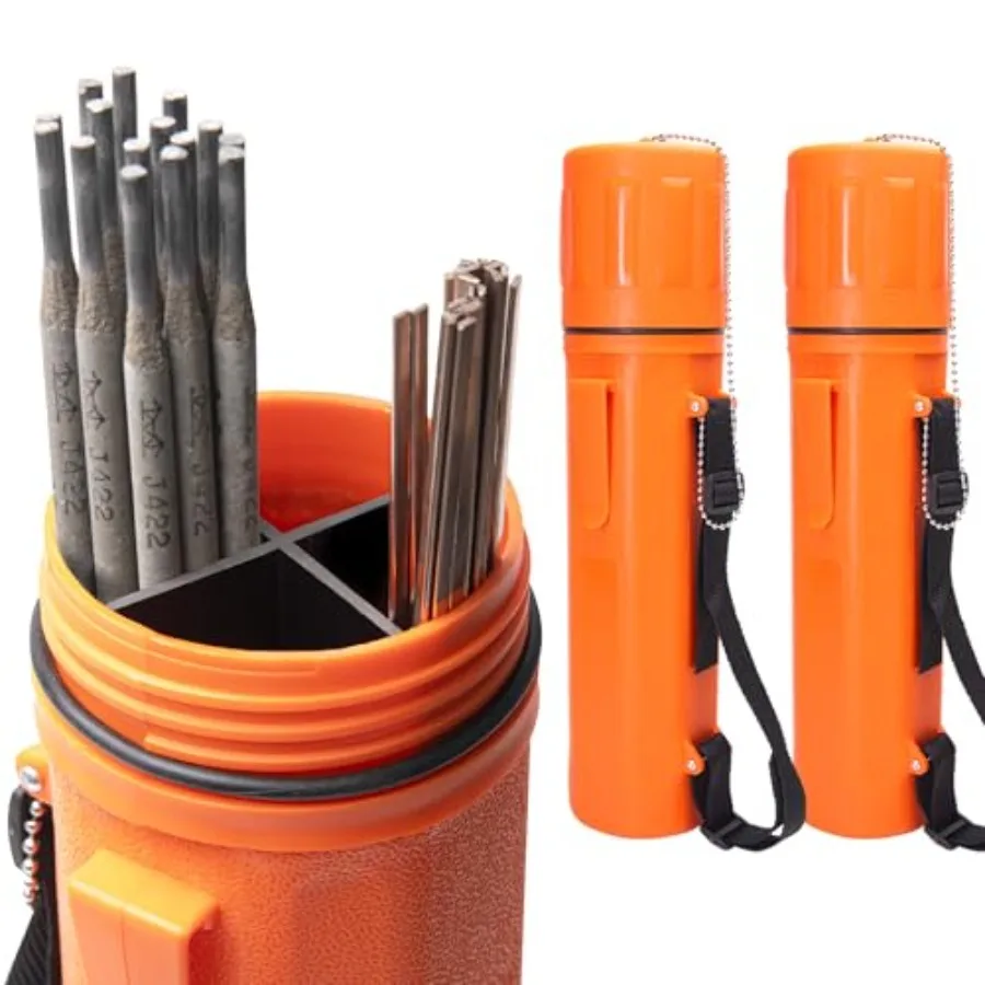 

Welding Electrode Storage Tube 2 Pack 3" x 14" - Moisture Proof Welding Rod Container with Adjustable Shoulder Strap and Leash-