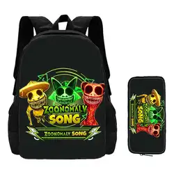 Mochila 2Pcs Set ZOONOMALY School Backpack with Pencil Case ,Cartoon School Bags for Boys Girls ,Amine Games Children Backpack