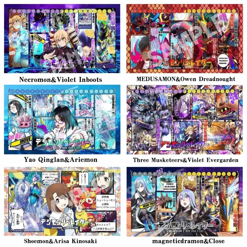 

Digimon Liberator Comic Series, боевой игровой коврик для одного игрока, 60x35 см, фиолетовый Evergarden Yao Qinglan Ariemon, резиновый коврик для настольной игры