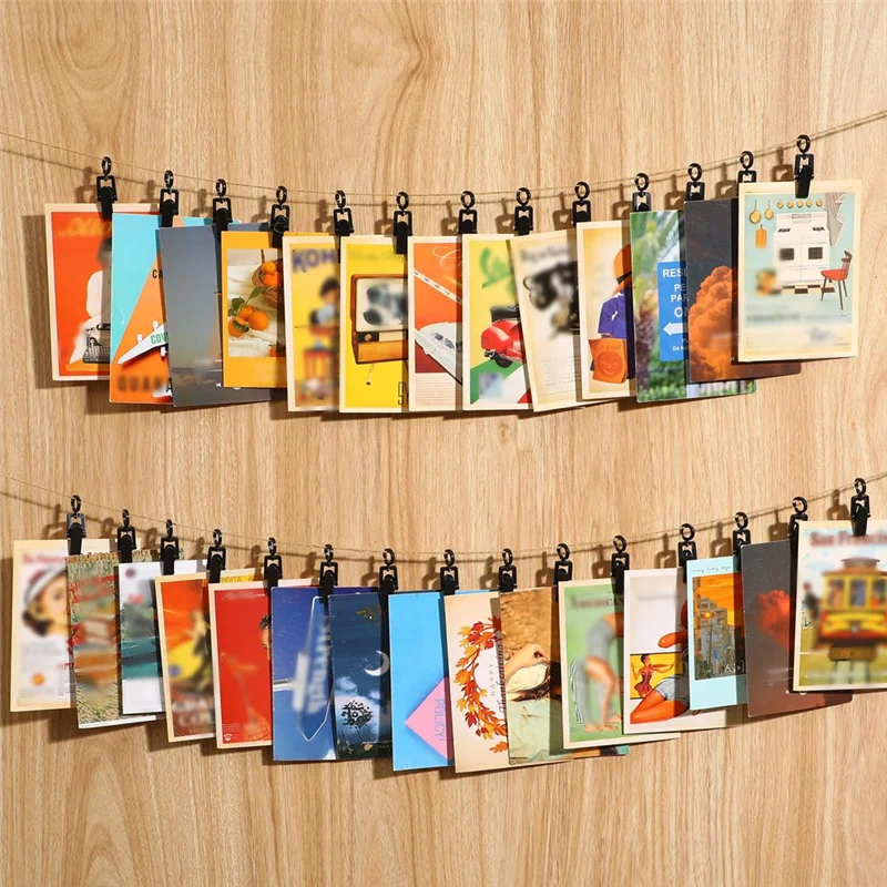 EYFL-RV Awning Lights Clips 50Pcs Curtain Hooks With Clips 360° Trailer Christmas Party String Light Holder Hanger Hook