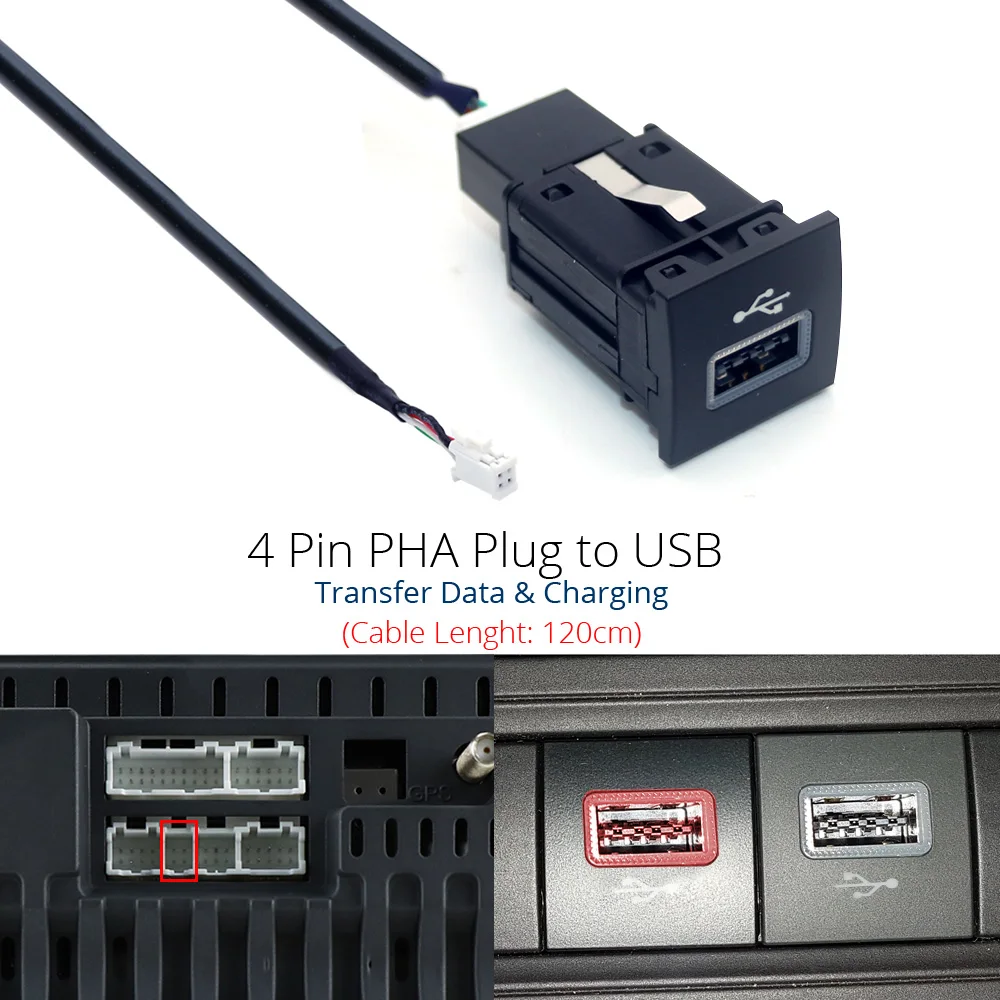 Car 4 6Pin USB Cable Adapter For VW Golf 6 Jetta 5 MK5 Scirocco