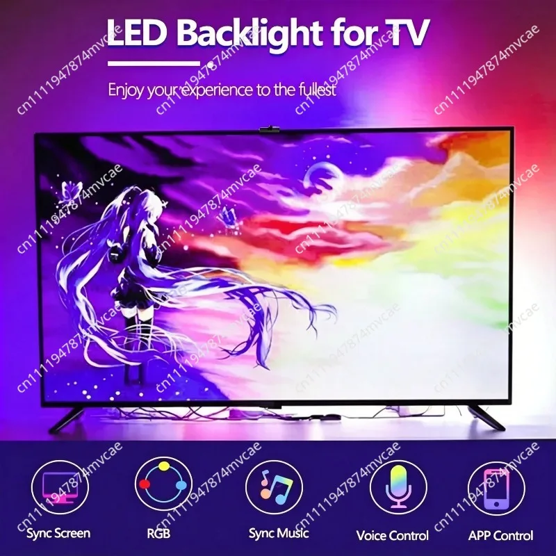 4M 120LED RGB Atmosphere Light Computer Monitor Background Synchronization Screen Chasing Light TV Light Strip For 55-75inch TV