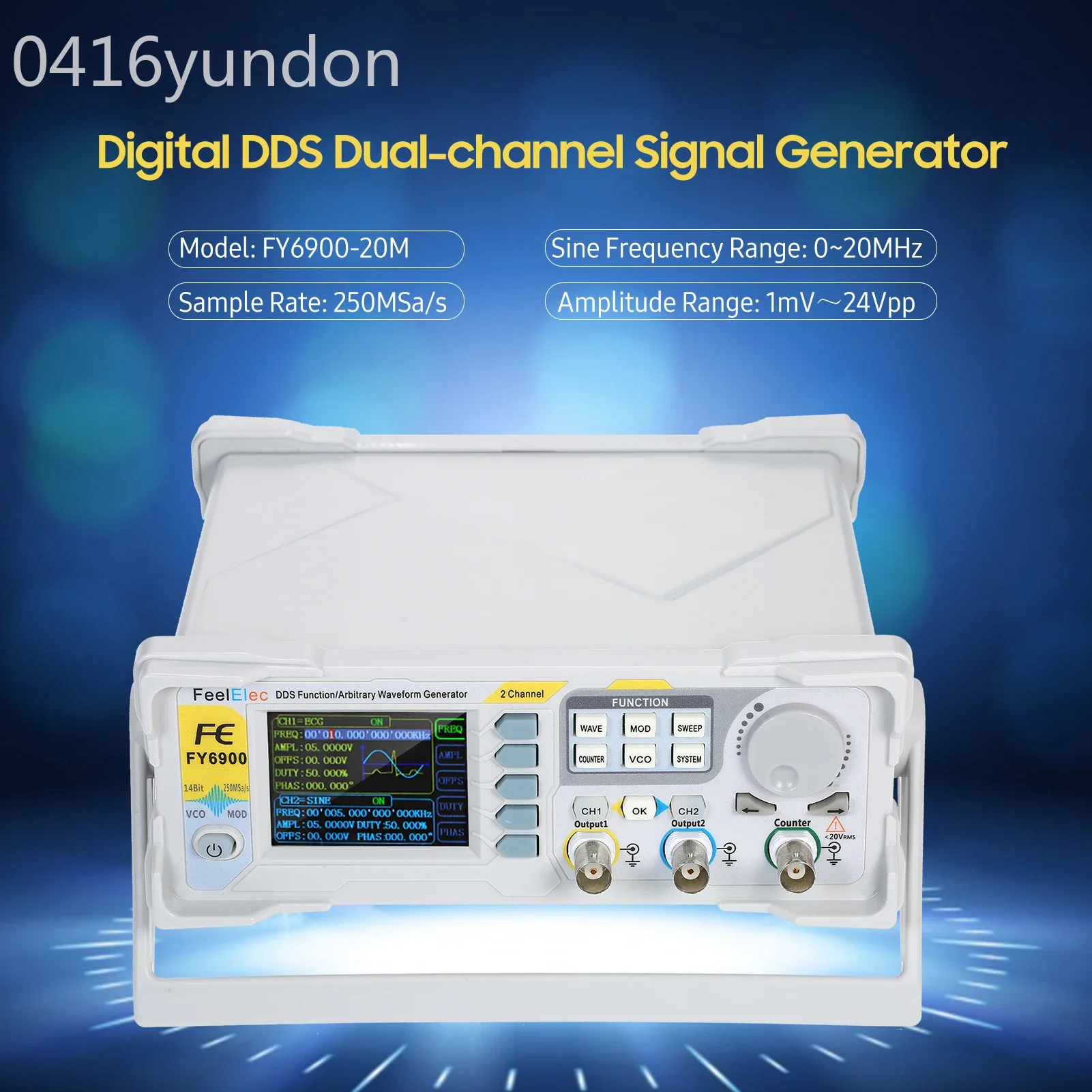 

Digital DDS Signal Generator Dual-channel 300MSa/s Signal/Arbitrary Waveform Generator Pulse Signal Source Frequency Meter AWG