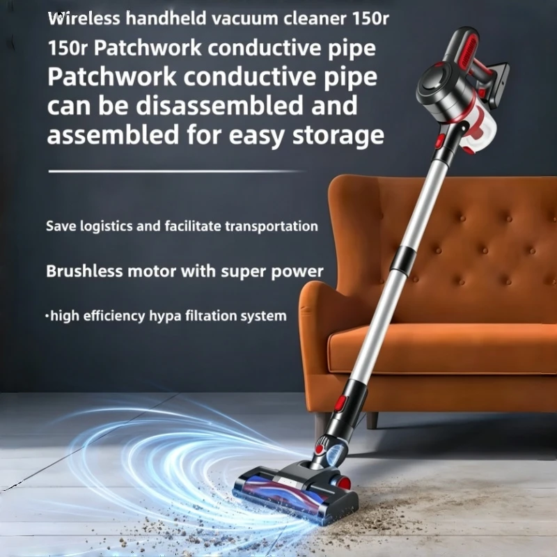 23000PA Wireless Handheld Vacuum Cleaner, Cordless Stick Vacuum with LED Light, 2 Gears Suction, 6*2200mAh Battery, Multi Nozzles for Home Floor Carpet Pet Hair Cleaning