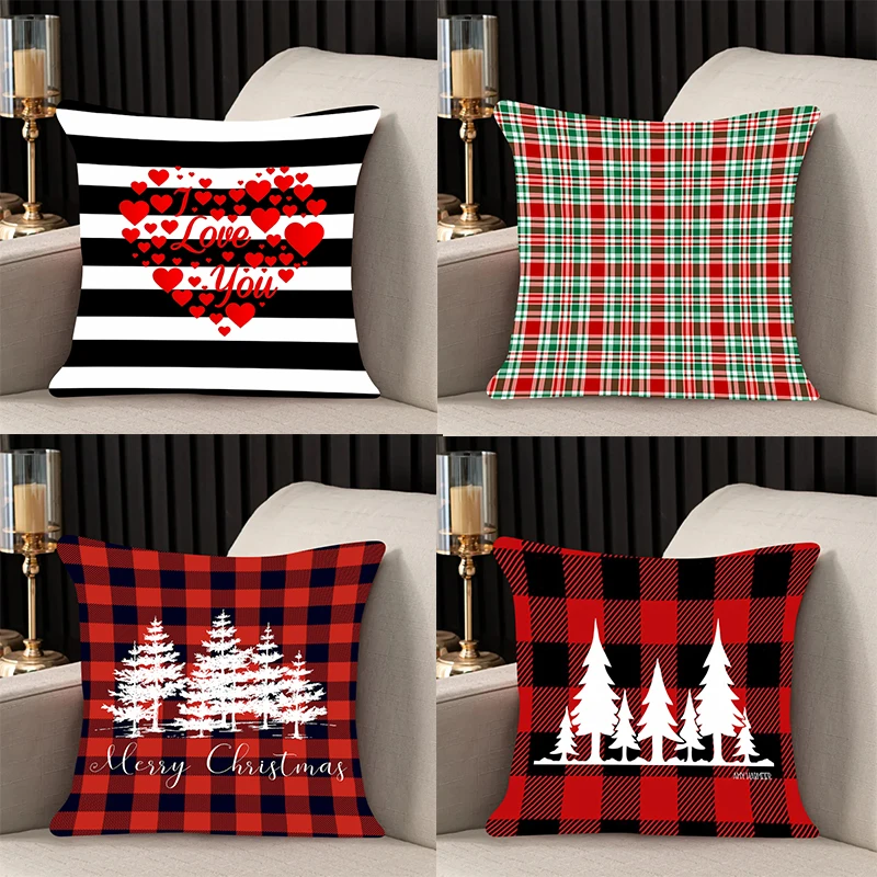 

Red Stripe Pillow case Double-sided Printed Sofa Cushion Cover Headrest Backrest Chair Cushion Cover Fashion Custom Gift