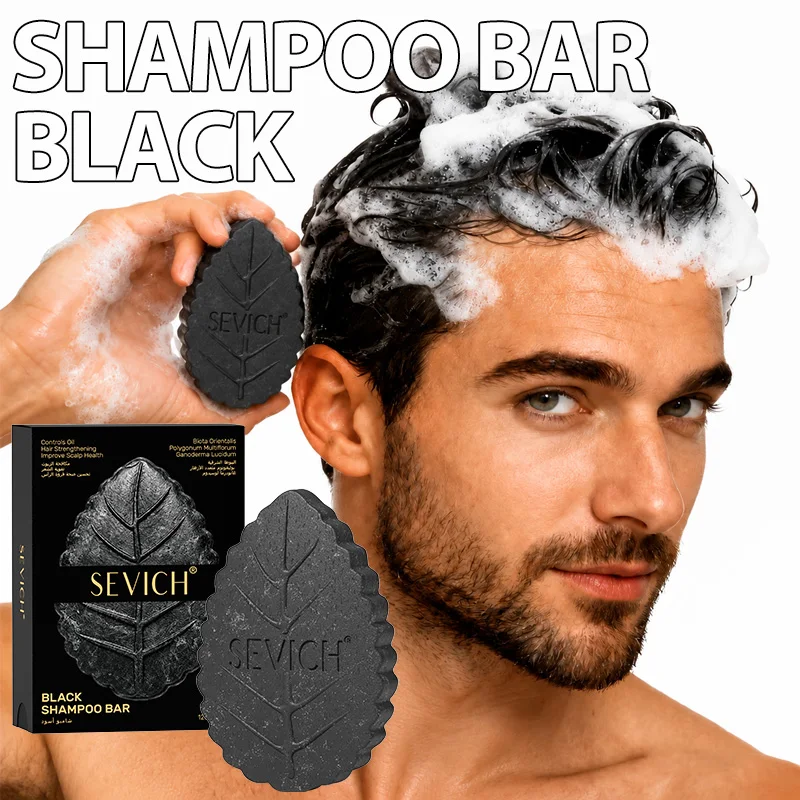 Handmade Herbal Black Soap 120g Anti Hair Loss Repair Damaged Hair Shampoo Bar Strengthen Hair Roots Solid Shampoo For Men Women