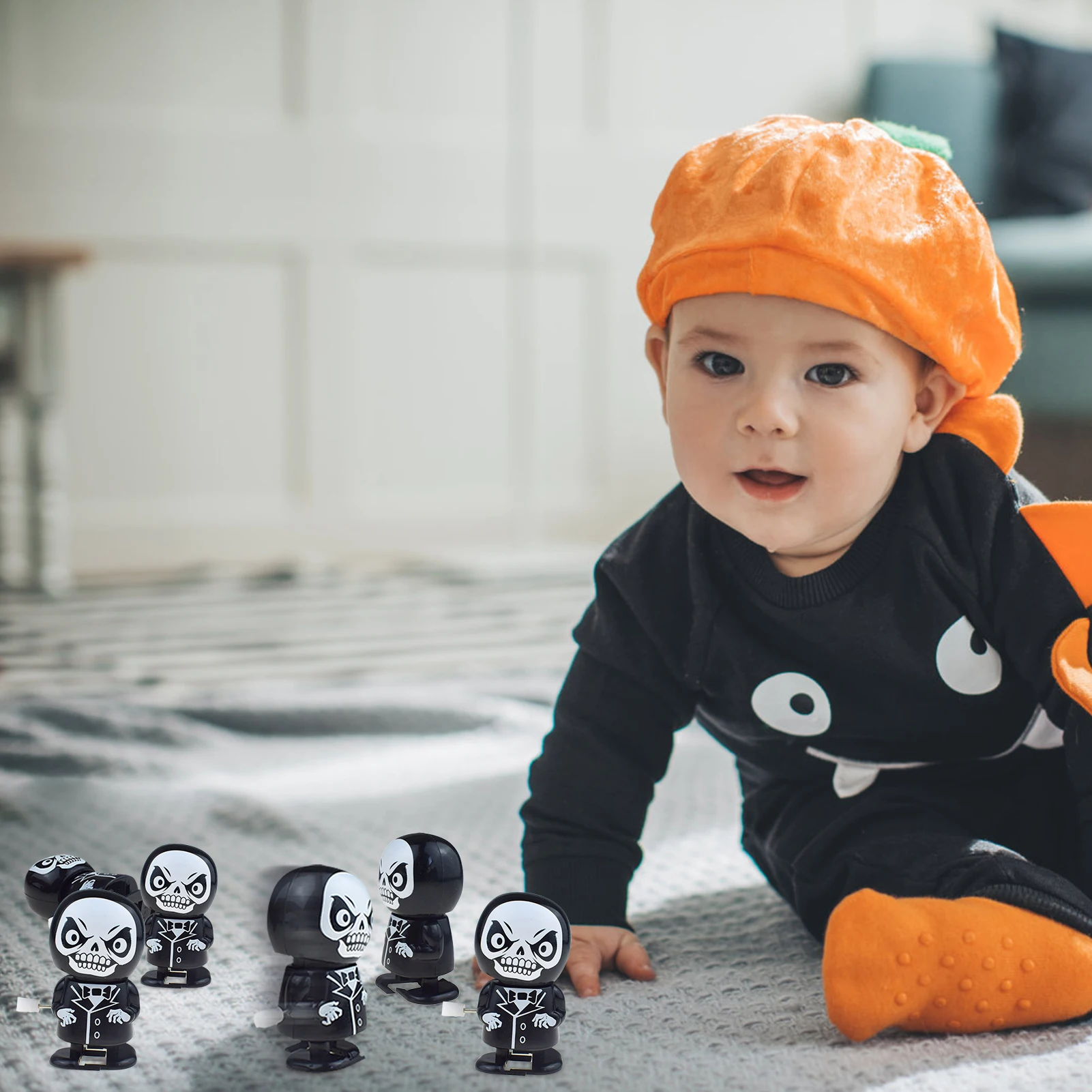 Halloween Đồng Hồ Đồng Hồ Đồ Chơi Giải Nén Gió-Lên Đồ Chơi Mới Lạ Nhảy Và Đi Bộ Cái Chết Đen Viền Đồng Hồ Đồ Chơi Cho Sinh Nhật