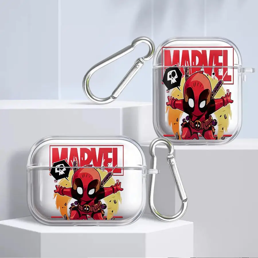 Marvel Sprider Man Clear Earphone Cases Cover Case For Airpods 2 3 Pro2 Pro3 1 Pro 4