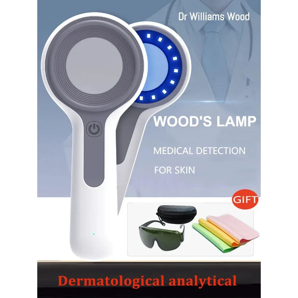 FODRK Woods Lamp UVA Lamp For Vitiligo Detection Dermatoscope Skin Medical Magnifier Detection