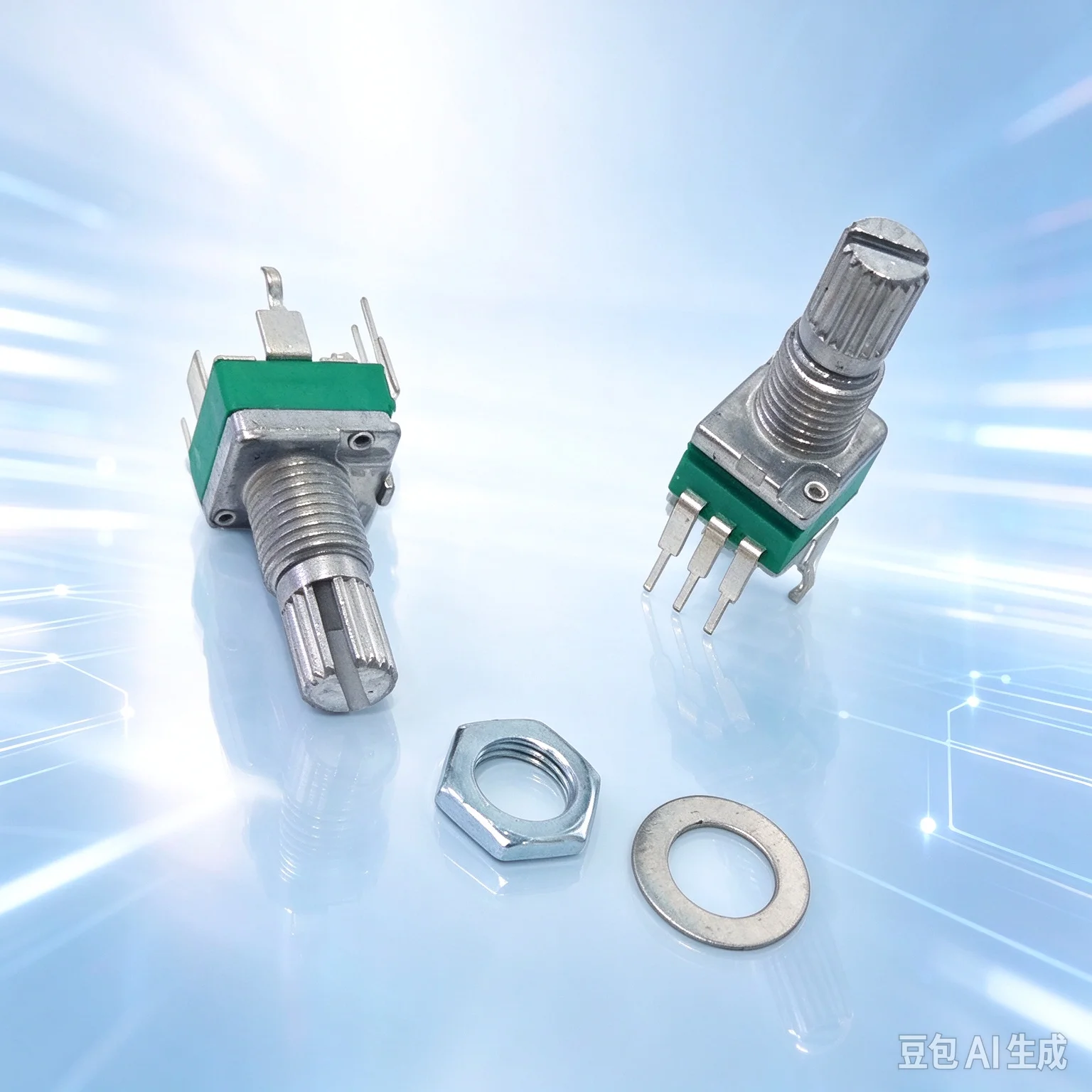 30pcs Single Turn Carbon Potentiometer 097NS B5K 10K 50K 100K 500K Knob Shaft for Volume Control