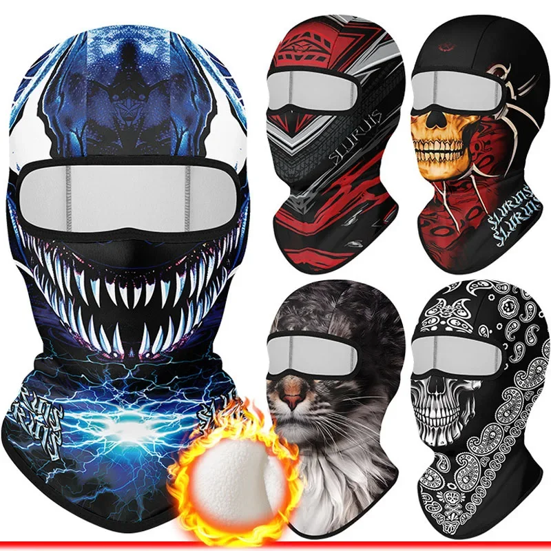 

Winter Warmer Fleece Motorcycle Riding Balaclava Cycling Masks Skull Bandana Windproof Bicycle Helmet Liner Cap Full Face Cover