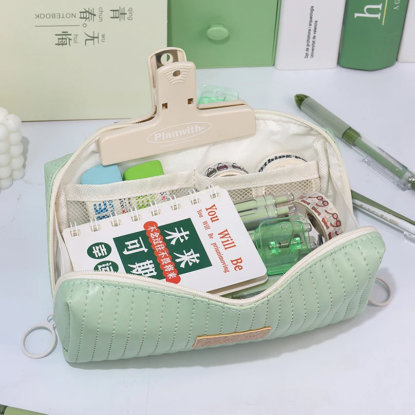 PU Leather Pencil Case School Supplies Pencil Cases Trousse Large Capacity Stationery Estuches Escolares Piornik Pencil Bags