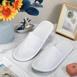 20 Pairs White Disposable Slippers for Men and Women, Hotel Shoes, Travel Slippers, Party, Home, Guest Use