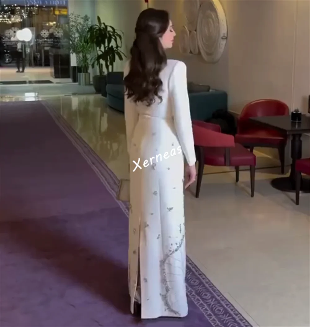Customized Jersey Rhinestone High Collar Sparkle Long Dresses Bespoke Occasion Women Luxury Evening Elegant Party Wedding