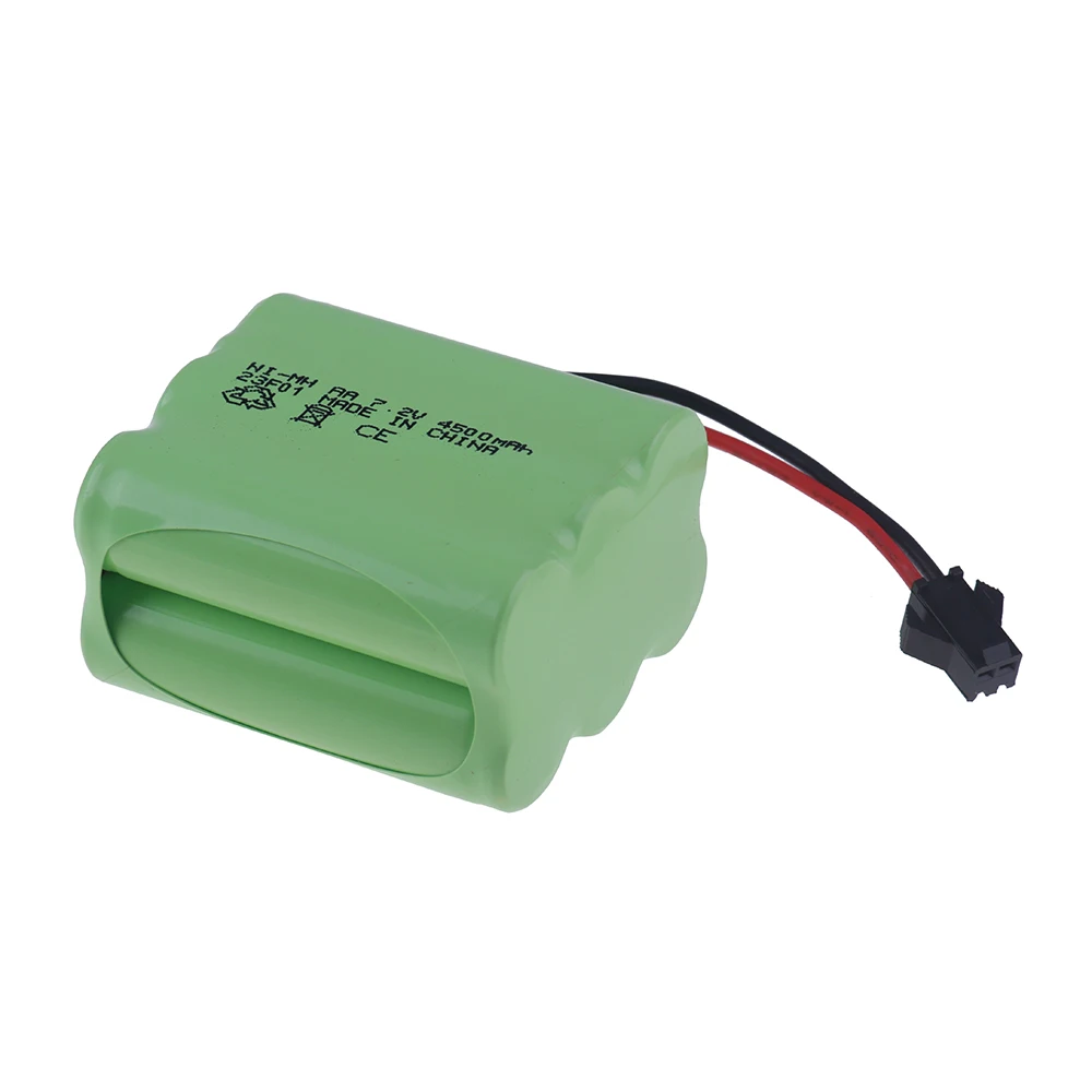 NiMH Rechargeable Battery and Charger for RC Toys, 7.2V, 4500mAh, carros, tanques, caminhões, robôs, armas, barco, AA, Ni-MH, Upgrade