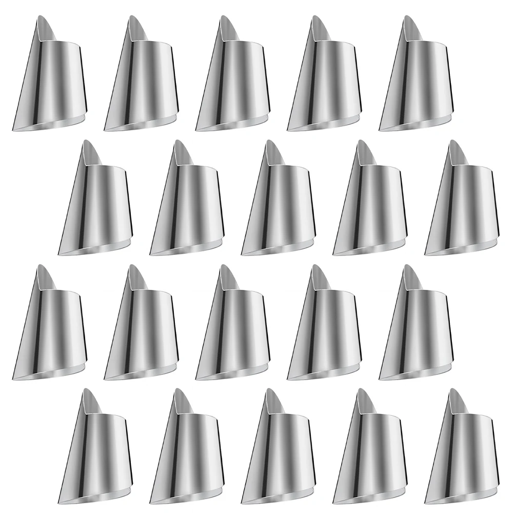 20pcs Stainless Steel Finger Thumb Protector Kitchen Shield For Chopping Peeling Shelling Nail Guard For Dicing Cutting Finger