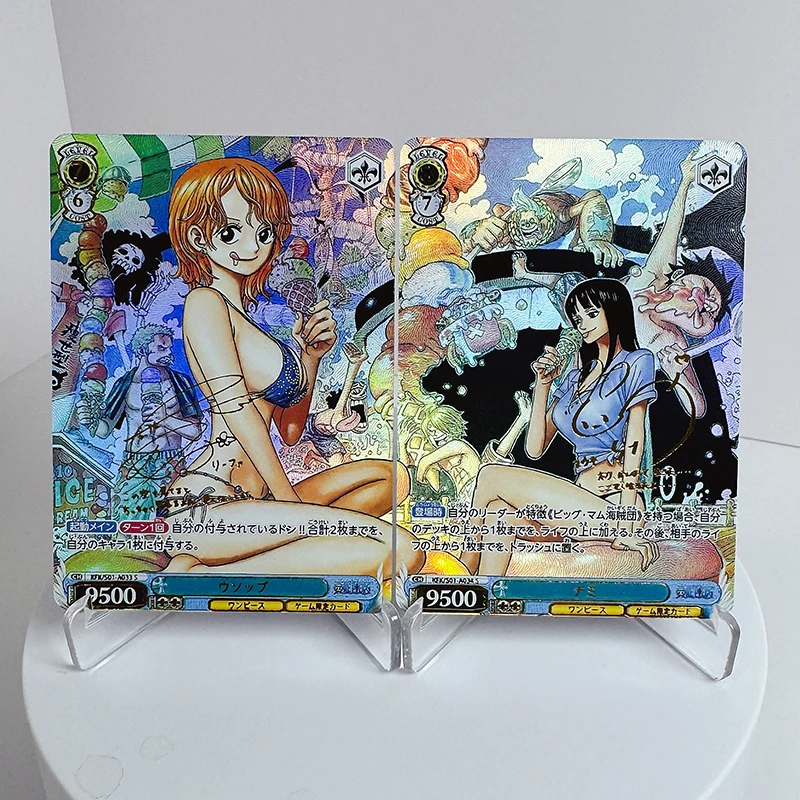 One Piece Homemade Collectible Card Foil stamping signature Nicole Robin Nami Pico Perona Yamato Luffy Wedding Cards