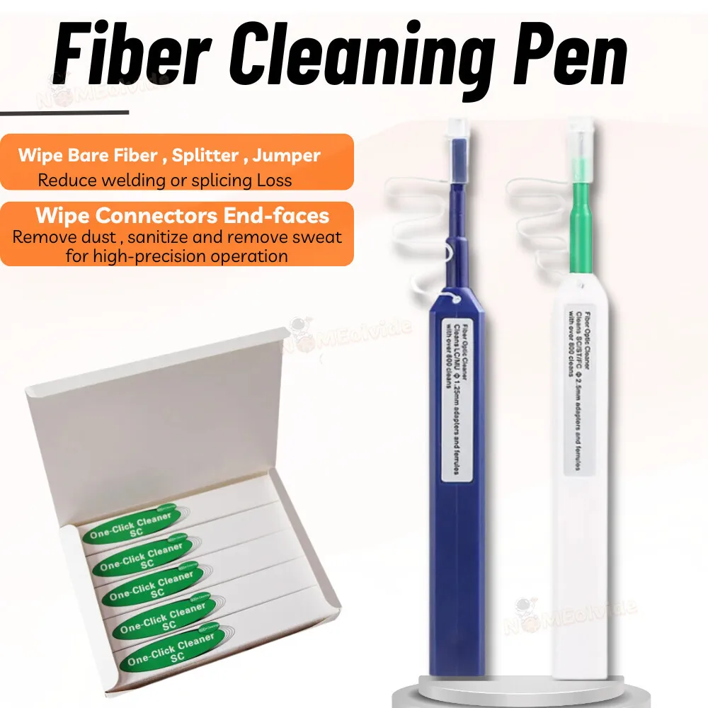 

5pcs Cleaning Pen One-Click 800 Times Clean Tools Optic Fiber Connector Cleaner,SC/FC/ST,2.5/1.25Mm LC/MU Customzied Pen