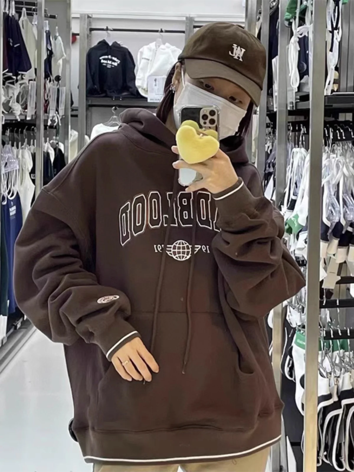 American Style Oversize Hoodie Women's Spring Autumn New Trendy Brand Loose Top Coat Street Style Long Sleeve Printed Sweatshirt
