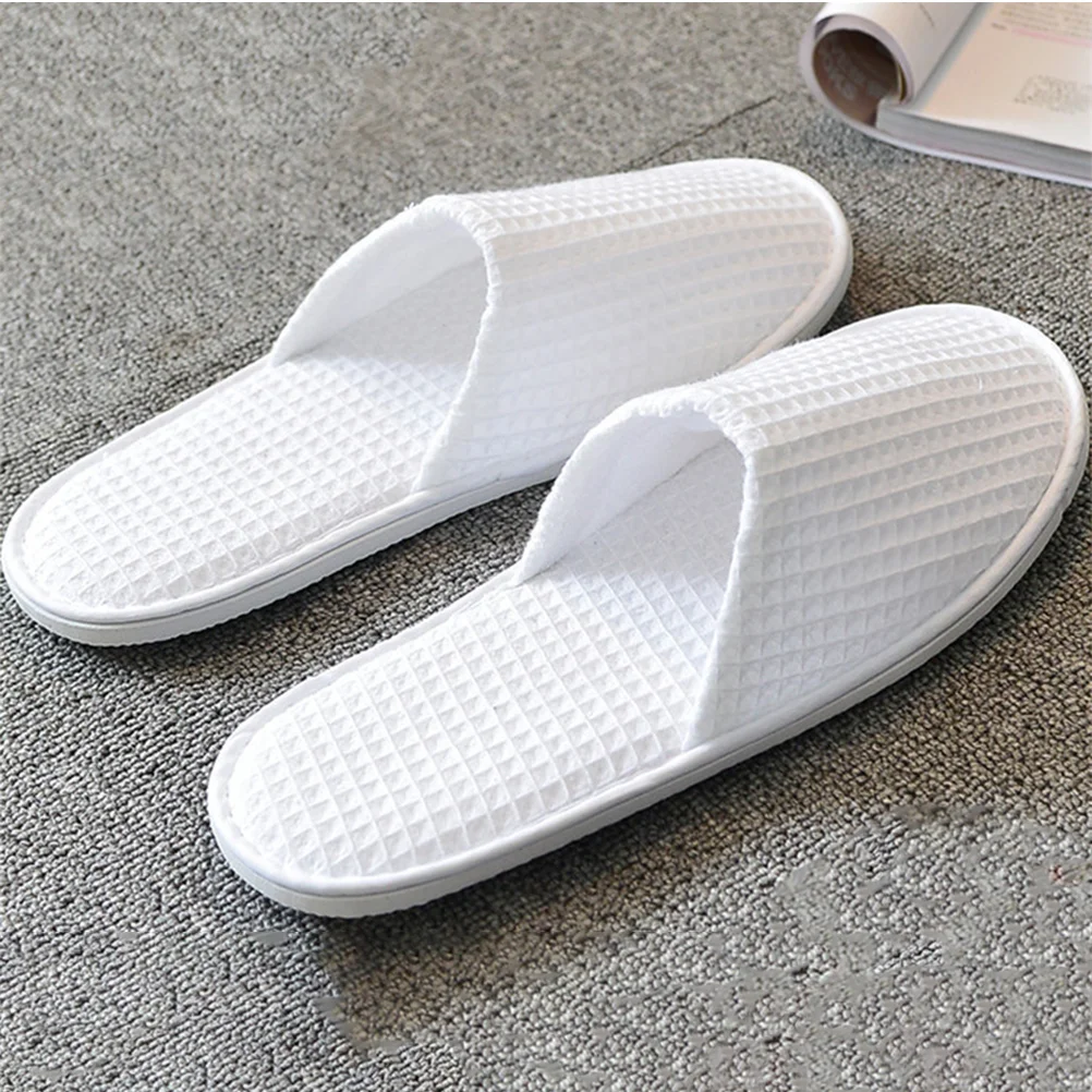 Slippers Disposable Spa Toe Guests Closed Travel White Hotel Off Close Amenities Cotton Salon Brushed Cloth Time Indoor Home