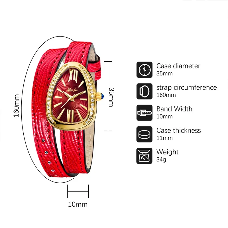 Watch for Women Luxury Gold Snake Head Design Green Dial Quartz Womens Watches Ladies Wristwatch Bling Diamond Reloj Para Mujer