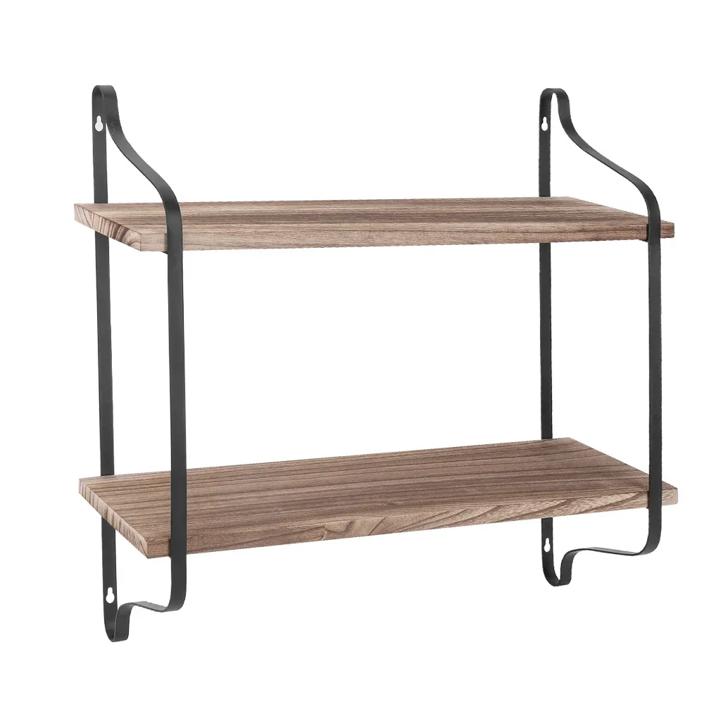 Storage Display Shelf Industrial Rustic Wooden Ample Storage Easy Assembly Sturdy Durable Stable Construction Heavy Duty