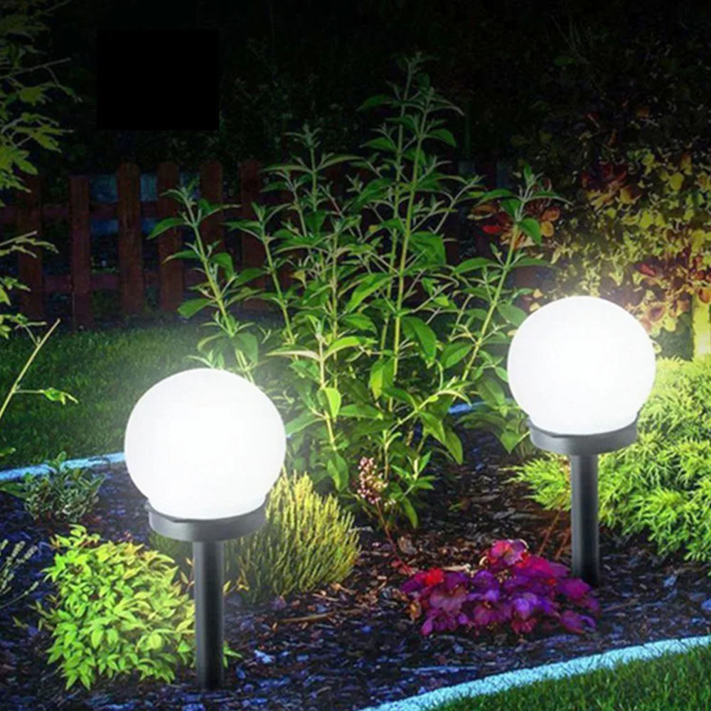 1Pcs LED Solar Garden Light Outdoor Waterproof Lawn Lighting Pathway Landscape Lamp Solar Lamp for Home Yard Driveway Lawn Round