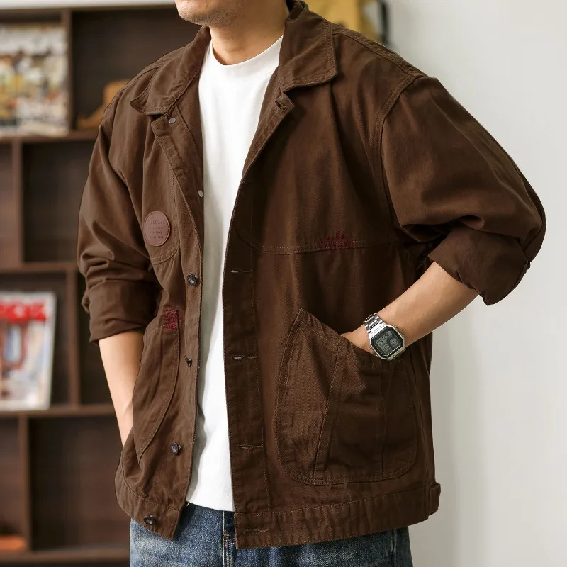 

Ретро Ковбойское пальто с лацканами для мужчин Быстрая доставка Мужская одежда Модельер Размер L Y2k Новые в повседневном каблуке Низкая цена Рок Джинсовые куртки Мужские