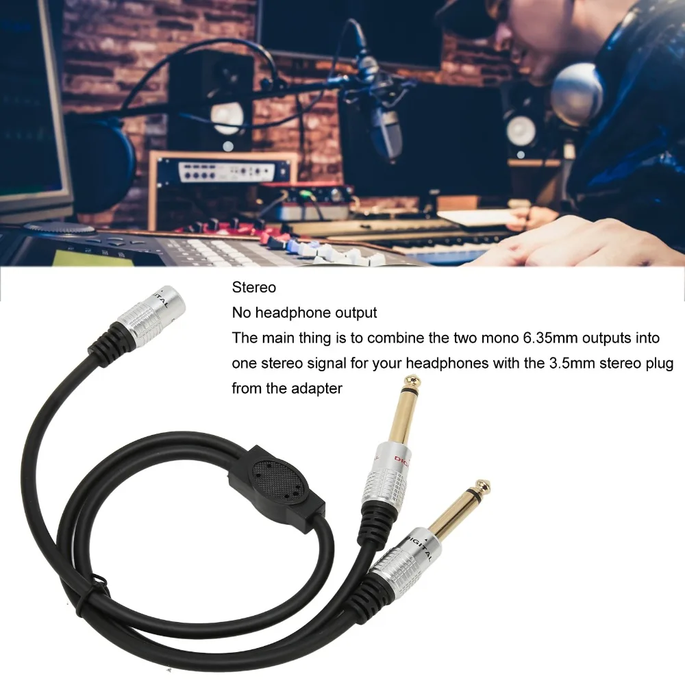 Gold Plated 1/8 Inch to 1/4 Stereo Splitter Y Cable 19.7in 3.5mm Female to Dual 6.35mm Male Dual Channel to Mono Dual Output
