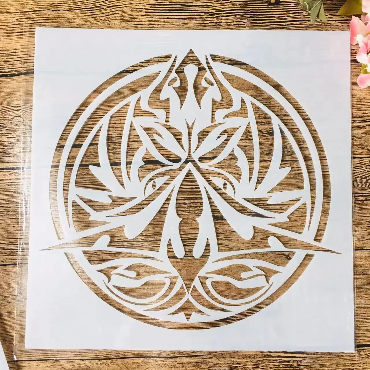 

Большой круглый тотем, 30*30 см, DIY, слойные трафареты, настенная живопись, строительный шаблон, декоративный шаблон