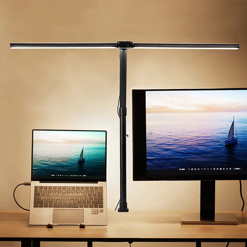 Lampada da tavolo con telecomando da 24W lampada da tavolo con Clip a LED a doppia testa per illuminazione dell'ufficio domestico lampada regolabile per la protezione degli occhi
