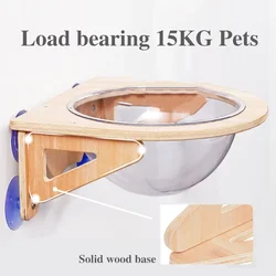 Solid Wood Cat Hammock Hanging Nest Pet Window Glass Hanging Bed Hanging Space Capsule Climbing Balcony Frame