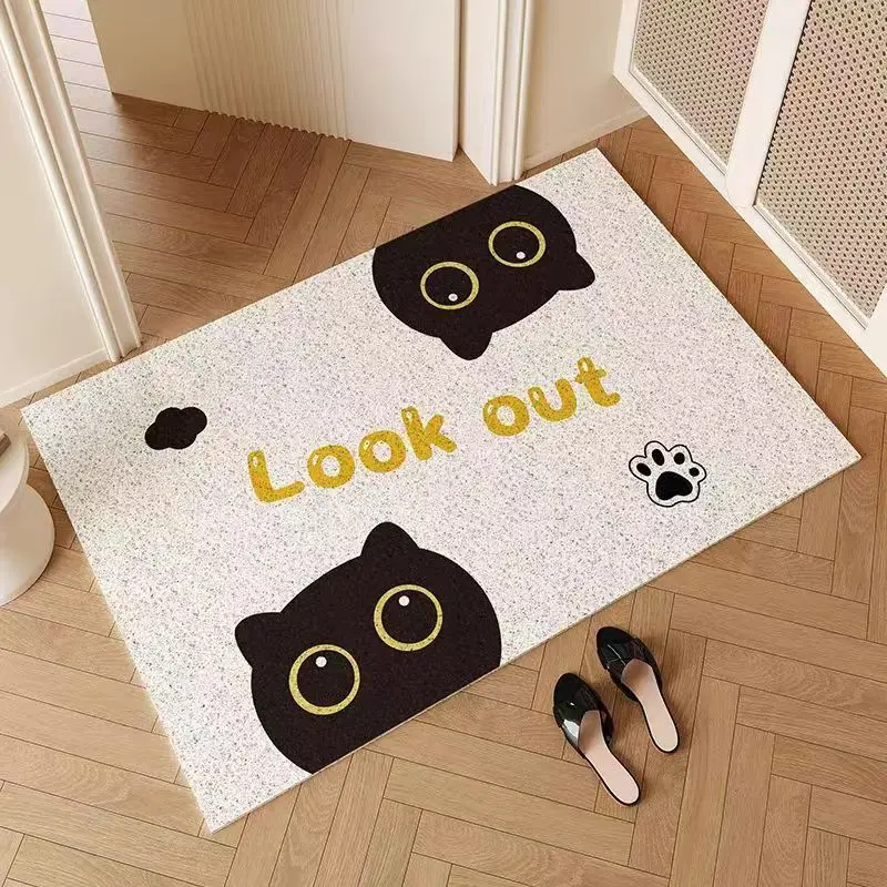 مضحك الأسود القط باب الحصير في الهواء الطلق القط الجبهة باب حصيرة خارج مضحك ممسحة في الهواء الطلق داخلي مدخل حصيرة