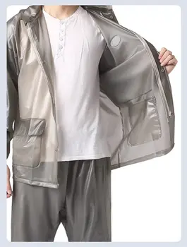 Pánská nepromokavá pláštěnka pro motocykl, turistiku, rybaření, golf, PVC kapuce, německé svařování, měkká zimní pláštěnka + kalhoty 6 nejlepší prodej Dámské PVC pláštěnky - №2