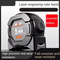 Self locking Steel Tape measure black Fluorescent tape 5M High precision Thickened Wear-resistant Fall resistant Measuring Tape