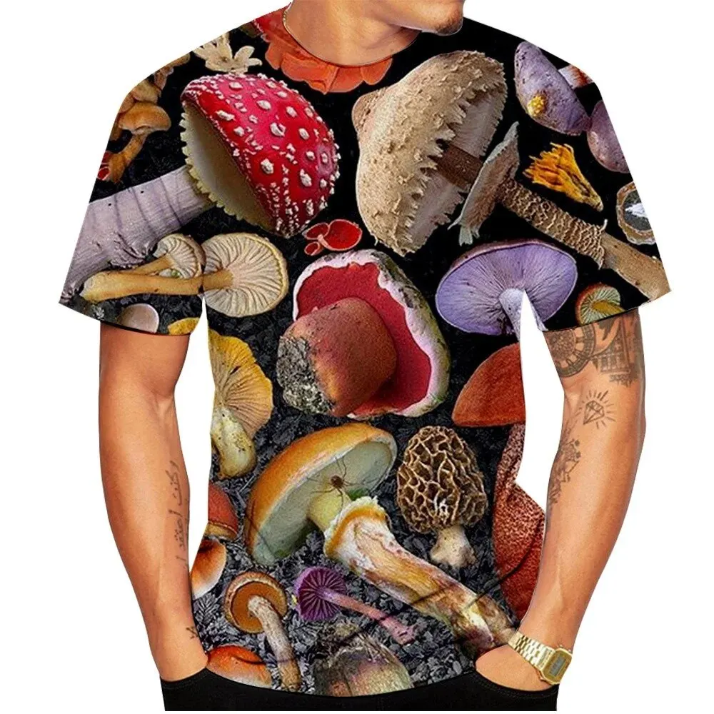 Funny Mushroom 3D Print T-Shirts Streetwear Men Women Casual Fashion Oversized Short Sleeve T Shirt Kids Tees Tops Man Clothing