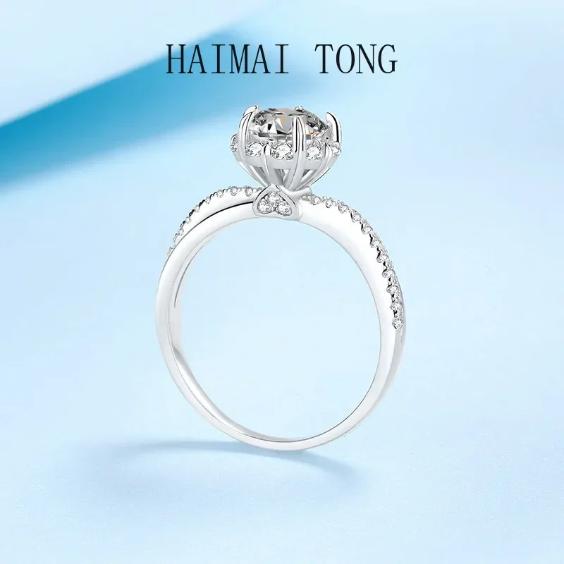 

Designer Jewelry Wedding Engagement Rings 18K White Gold VVS1 D Color 1CT Moissanite Original Certified Good Quality for Women