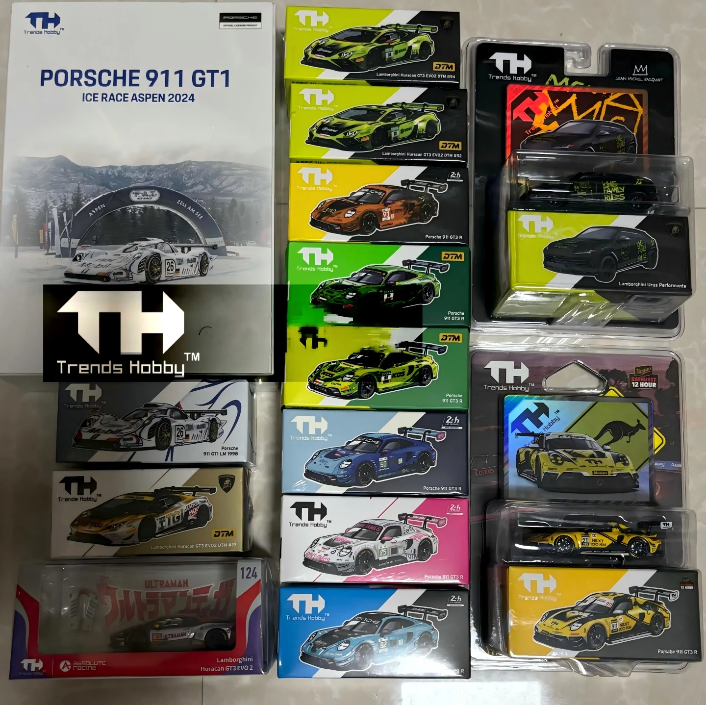 TH 1/64 Lamborghini Huracan GT3 EVO2-DTM Porsche 911 GT3 R - LeMans 24H Car Alloy Toys Motor Vehicle Diecast Metal Model