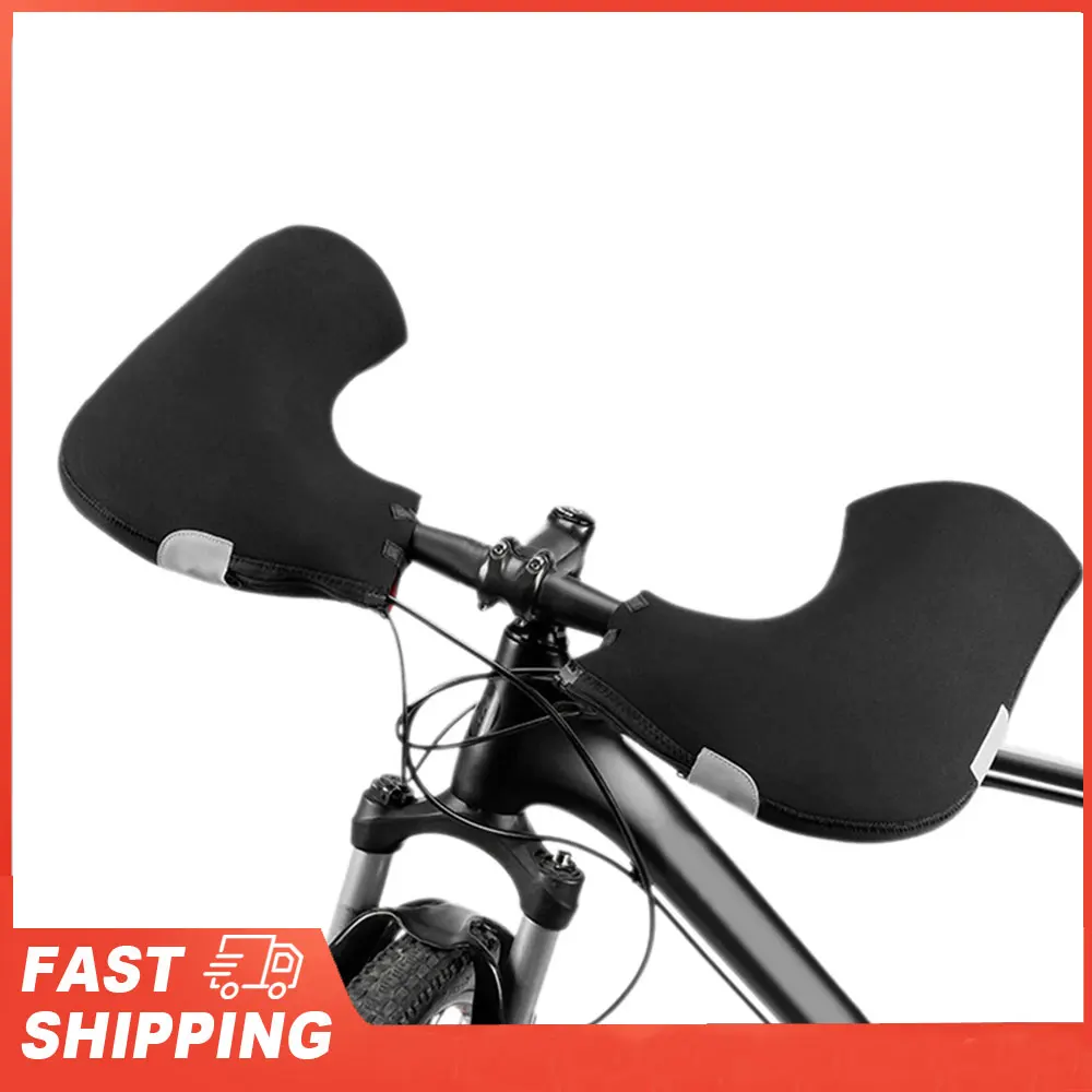 

Зимние теплые перчатки на руль велосипеда, ветрозащитные велосипедные варежки для холодной погоды, неопреновые варежки на руль, грелки для рук, вода